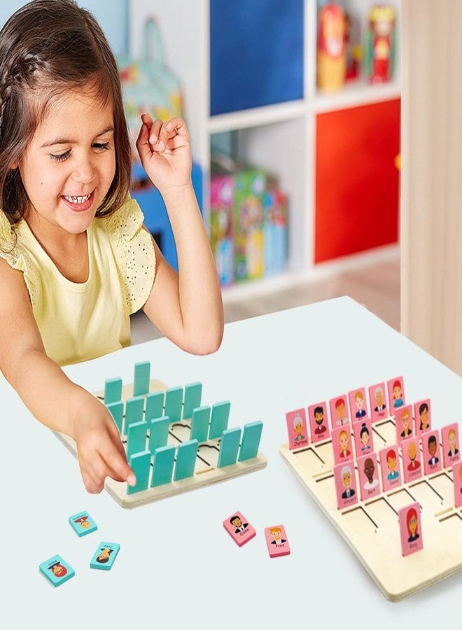Linkyloop Guess Game Board Games Who Am I Wooden Board Game for Kids 3 4 5 6 7 8 Years Old Boys Girls Kids Operation for Family Night Memory Family Classic Board Games - Image 3